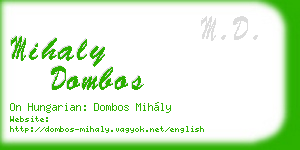 mihaly dombos business card